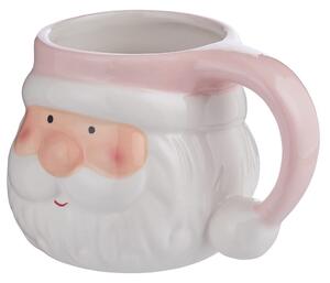 SANTA kerámia bögre, Mikulás 400ml , rózsaszín