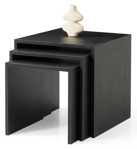 Hanah Home Beilleszthető asztal szett (3 darab) Fekete fa Flex - 9419