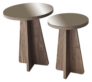 Hanah Home Luna 2 Kisasztal Szett - Bronz, Dió