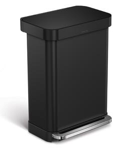 Matt fekete acél pedálos szemetes 55 l – simplehuman