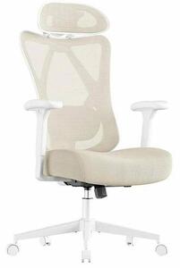 SONGMICS Ergonomikus irodai szék, állítható deréktámasszal és fejtámlával, 70x70x125 cm, cappuccino bézs