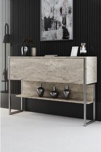 Komód luxe - travertine, silver