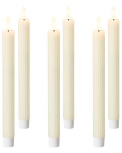 Hatdarabos LED gyertya SAPHIR 24 cm Törtfehér