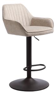 Bézs kárpitozott állítható magasságú-karfás bárszék (ülésmagasság 65 cm) Nolan – Unique Furniture