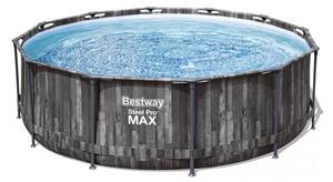 Bestway Polinézia 366x100cm Fa hatású fémvázas medence vízforgatóval és létrával (FFA636)