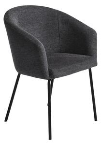 Sötétszürke kárpitozott karfás étkezőfotel Easton – Unique Furniture