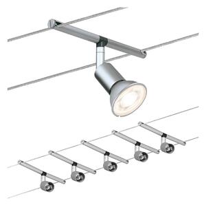 Paulmann Spice Salt LED-kötélrendszer, 5-ágú, 10 m, Alu / szürke / cink, Nappali / Étkező, fém, Modern