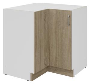 Sarok alsó konyhaszekrény Sylrona 89 x 89 DN 1F BB (sonoma tölgy + fehér)