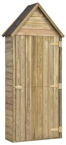 VidaXL kerti impregnált fenyőfa szerszámtároló ajtóval 69,5x32x178 cm
