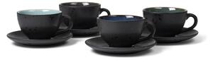 Fekete-sötétkék kerámia csésze szett 4 db-os 240 ml Gastro Black/Mix – Bitz