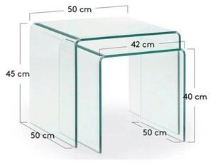Üveg dohányzóasztal szett 2 db-os 50x50 cm Burano – Kave Home