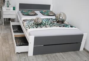 HERMA ágy + matrac + ágyrács AJÁNDÉK, 100x200, szürke/fehér + tárolóhely