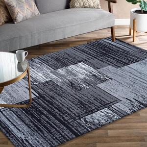 Stílusos nappali szőnyeg fekete és szürke színben Szélesség: 160 cm | Hosszúság: 220 cm