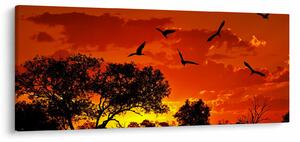 Madarak képe naplementekor (120x50 cm)