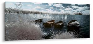 Kép - Fa csónak a tón (120x50 cm)