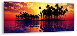 Egy sziget képe naplementekor (120x50 cm)