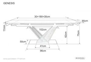 Genesis bővíthető étkezőasztal 180-240 cm