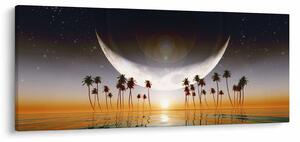 Kép - Hold a pálmafák felett (120x50 cm)