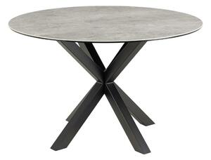 Asztal Oakland 1008, Szürke márvány, Fekete, 75.5cm, Kerámia, Üveg, Fém