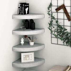 VidaXL 4 db betonszürke MDF fali sarokpolc 35 x 35 x 3,8 cm