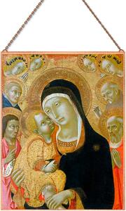 Madonna and Child with Saints John the Baptist üvegkép, falikép