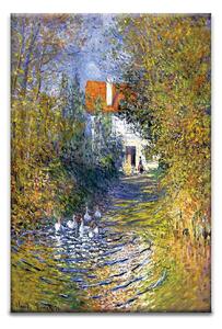 Monet Virágoskert kerámiakép üvegkép, falikép