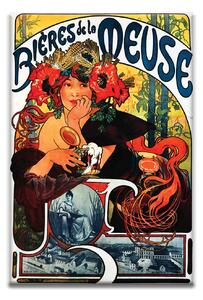 Alfons Mucha Meuse kerámiakép üvegkép, falikép