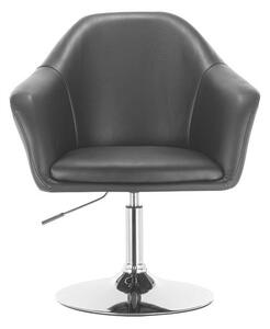 HC547N Fekete modern műbőr szék krómozott lábbal