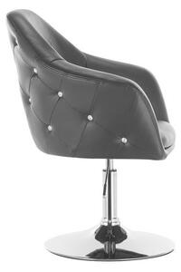 HC547N Fekete modern műbőr szék krómozott lábbal
