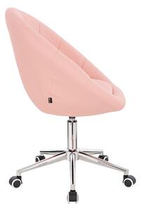 HC8516CK Rózsaszín modern műbőr szék krómozott lábbal