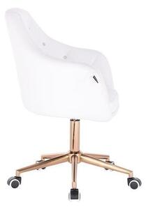 HR830K Fehér modern műbőr szék arany lábbal