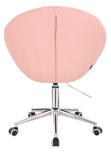 HC8516CK Rózsaszín modern műbőr szék krómozott lábbal