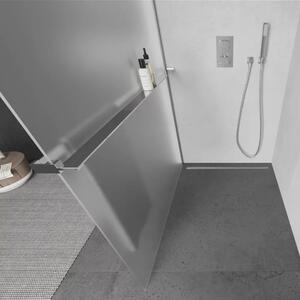 Arlo+ Matt Walk-In zuhanyal, 8 mm vastag vízlepergető biztonsági matt üveggel, 200 cm magas, króm profillal és távtartóval