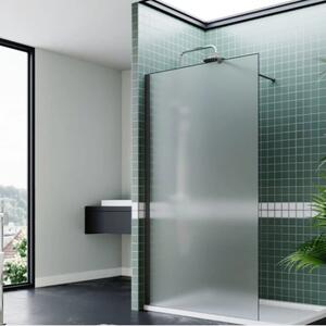 Arlo Matt Black Walk-In zuhanyal, 8 mm vastag vízlepergető biztonsági matt üveggel, 200 cm magas, fekete profillal és távtartóval