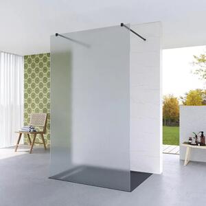Arlo Matt light black szabadonálló Walk-In zuhanyfal 8 mm vastag vízlepergető biztonsági matt üveggel, 200 cm magas, két távtartóval