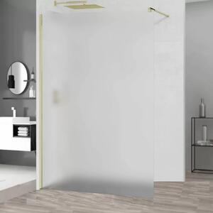 Arlo Matt Gold Walk-In zuhanyal, 8 mm vastag vízlepergető biztonsági matt üveggel, 200 cm magas, fekete profillal és távtartóval