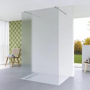 Arlo Matt light szabadonálló Walk-In zuhanyfal 8 mm vastag vízlepergető biztonsági matt üveggel, 200 cm magas, két távtartóval