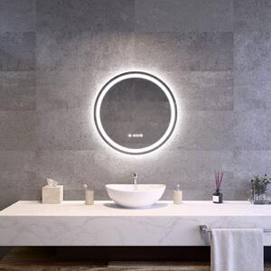 Welland Classico LED tükör - fényerő + színhőfok állítás + páramentesítő + óra - Ø 60 cm