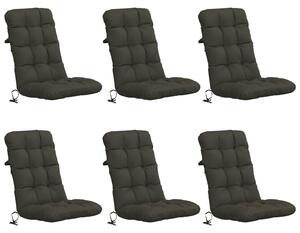 VidaXL 6 darabos magas háttámlás székpárna VIANEN 6 pcs Antracitszürke