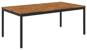 VidaXL Kerti étkezőasztal Természetes és Fekete 196 x 100,5 x 75 cm