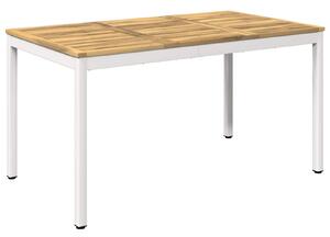 VidaXL Kerti étkezőasztal Fehér 141 x 80,5 x 75 cm Tömör Akácfa