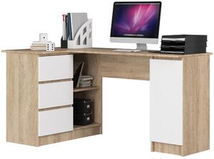 Sarok íróasztal - Akord Furniture - 155 cm - sonoma tölgy / fehér (bal)