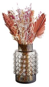 BUBBLE üveg váza, szürke 35 cm