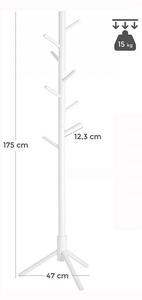 Álló ruhafogas - Vasagle Loft - állítható magasság (fehér)