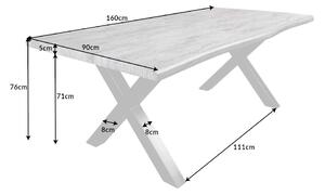 Design étkezőasztal Kaniesa 160 cm szürke - vad tölgy utánzata