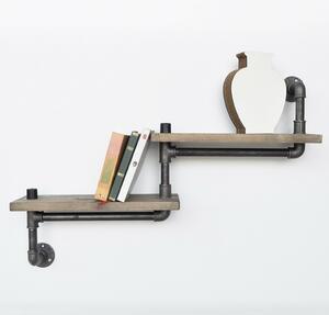 Hanah Home Pipe Shelf, fekete dió színben, Boruraf012