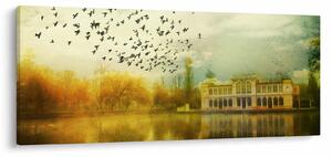 A festett táj képe lakóhelyel (120x50 cm)