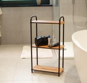YOKA Home fürdőszobai tároló polc - fekete / bambusz