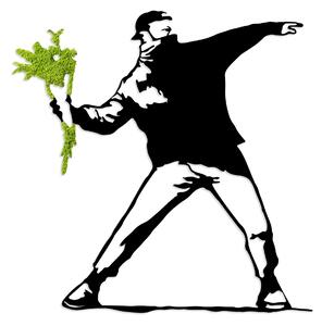Wallity Dekoratív fali kiegészítő Világoszöld Fekete Moha - Flower Gang