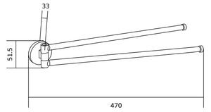 Mexen Remo 2 karos lengő törölközőtartó rúd - króm (70507255-00)